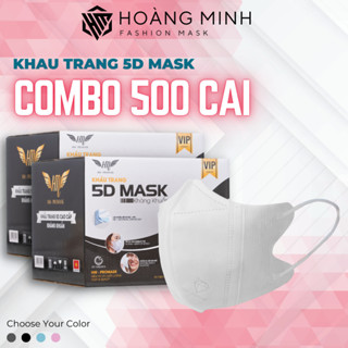 Combo 500 cái Khẩu trang 5D HM pro mask 3 lớp kháng khuẩn chống bụi mịn và chống tia UV