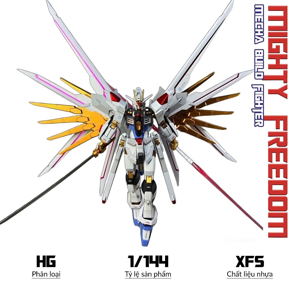 Mô hình Xingfeng HG Mighty Freedom, 1/144 Mecha, Đồ chơi lắp ráp