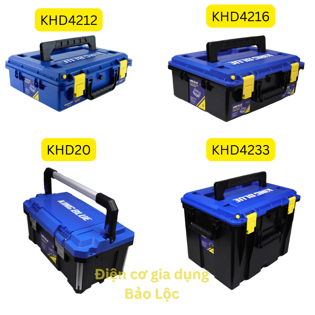 Thùng đựng đồ nghề nhựa ABS cao cấp chống nước, chống va đập Kingblue KHD4212, KHD4216, KHD4233, KHD