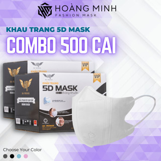 Thùng 500 cái Khẩu trang 5D HM pro mask 3 lớp kháng khuẩn chống bụi mịn và chống tia UV