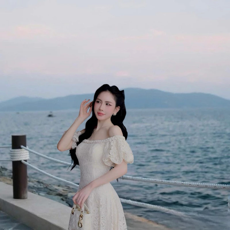 [𝐂𝐚𝐨 𝐜ấ𝐩] Đầm thiết kế dáng dài, váy ren dáng xoè đi du lịch, đi biển có Bigsize by Shi Shang DDT01 | BigBuy360 - bigbuy360.vn