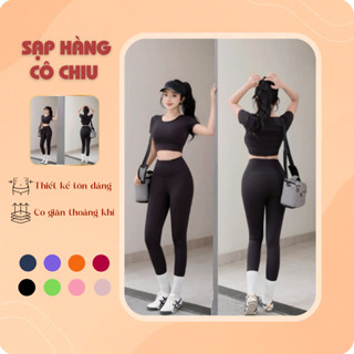 Đồ tập gym nữ Bộ dài tập gym yoga nữ dáng đẹp, quần dài áo Croptop, vải co giãn thấm hút tốt - D02