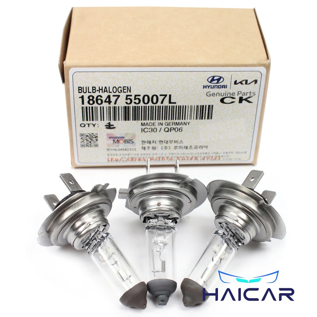Bóng đèn pha cos halogen H7 55W  cho xe Hyundai Kia  hàng xịn chính hãng Mobis Hàn Quốc 1864755007L