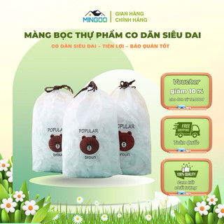 [SET 500 CHIẾC] Màng bọc thực phẩm co giãn siêu dai có chun kèm túi gấu - Mũ chùm đầu dùng 1 lần tiện lợi
