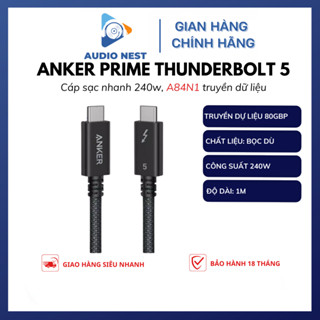 Cáp Sạc Nhanh Anker Prime 240w Thunderbolt 5 A84N1 Truyền Dự Liệu 80Gbps - Bảo Hành 18 Tháng.