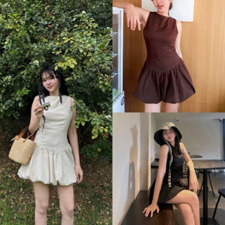 [V1.1006] Váy Line Sát Nách Dáng Bí Phồng 3 Màu Kèm Quần Đùi