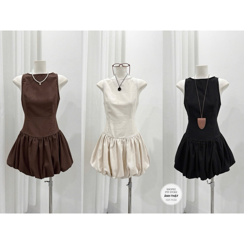 [V1.1006] Váy Line Sát Nách Dáng Bí Phồng 3 Màu Kèm Quần Đùi | BigBuy360 - bigbuy360.vn