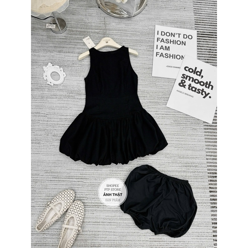 [V1.1006] Váy Line Sát Nách Dáng Bí Phồng 3 Màu Kèm Quần Đùi | BigBuy360 - bigbuy360.vn