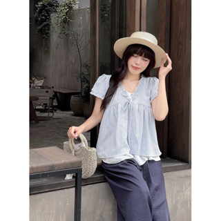 Áo baby doll cổ V cao cấp nữ 2 lớp chất đẹp By Jolie Byjolievn Sundae Top