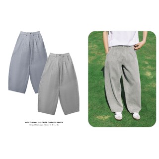 Quần Kẻ Sọc Ống Cong NOCTURNAL Stripe Curved Pants Kaki Jeans Unisex Nam Nữ Local Brand