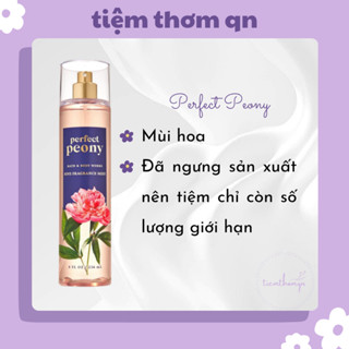 [Auth] Xịt Thơm Toàn Thân Body Mist  Perfect Peony Bath & Body Works Mùi Hương Thanh Mát, Dễ Chịu