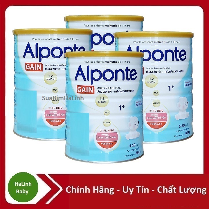Combo 4 Lon Sữa Alponte Gain 1+ 800g [Date 12/2026]