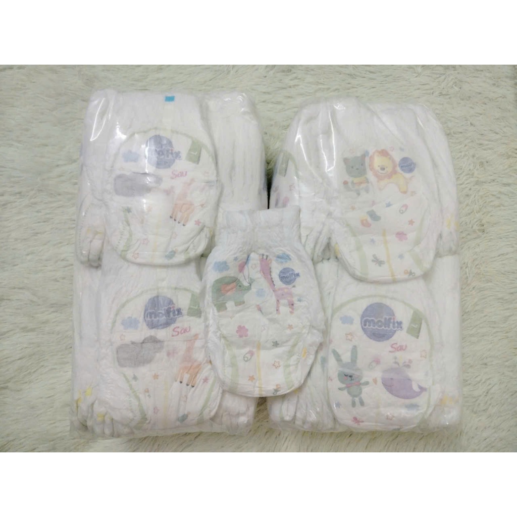 Combo 100 miếng tã trần Molfix size S-XXL (bóc từ hàng tặng của gói khuyến mãi)