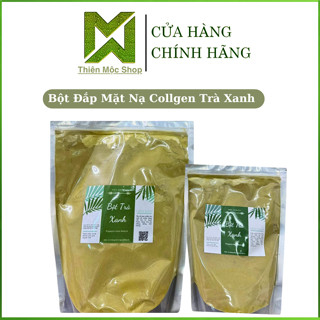 Bột Mặt Nạ Collgen Trà Xanh Đắp Mặt Nạ | Mặt Nạ Trắng Da Ngăn Mụn Se Khít Lỗ Chân Lông.