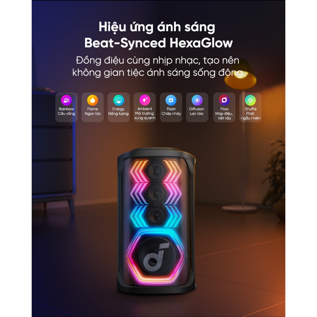 Loa bluetooth karaoke party soundcore Rave 3S | Công suất 200W | 2 mic không dây | BigBuy360 - bigbuy360.vn