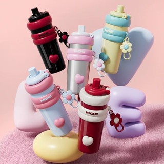 Ly giữ nhiệt tráng sứ MOC Cao Cấp 750ml, Bình giữ nhiệt lót gốm sứ an toàn, Cốc giữ nhiệt có dây treo xinh xắn - B127