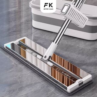 Cây lau nhà thông minh 40cm xoay 360 độ tự vắt siêu bền, chổi lau nhà công nghiệp tự vắt đa năng chịu lực