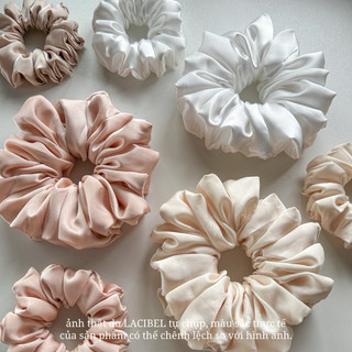 Cột tóc LACIBEL scrunchies vải lụa satin, phi lụa size to siêu phồng