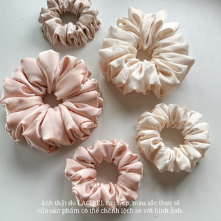Cột tóc LACIBEL scrunchies vải lụa satin, phi lụa size to siêu phồng