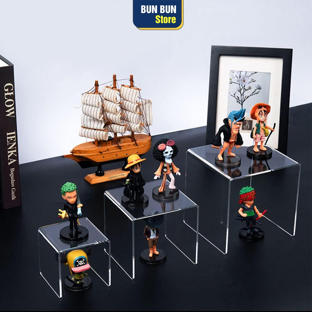 2 Kệ Mica Chữ U, kệ mica trưng bày sản phẩm live stream, mô hình đồ chơi, mỹ phẩm - Trong suốt