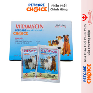 Hanvet VITAMYCIN 5gr Bột Kiểm Soát Tiêu Chảy, Kiết Lỵ, Hô Hấp Cho Chó Mèo