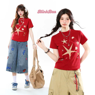 Áo Baby Tee Nữ BlinkBae Họa Tiết STARFISH Form Rộng Local Brand Áo Thun T-shirt Nữ Cotton Co Dãn