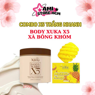  Combo Kem Body XUKA X5 Và Xà Bông Khóm Tắm Trắng LEPEAU Cho Mọi Loại Da 