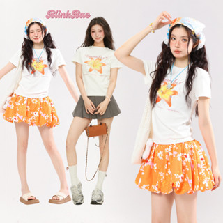 Áo Baby Tee Nữ Local Brand BlinkBae In Họa Tiết FLOWER Form Rộng Cotton Thoáng Mát Y2K Thun T-shirt