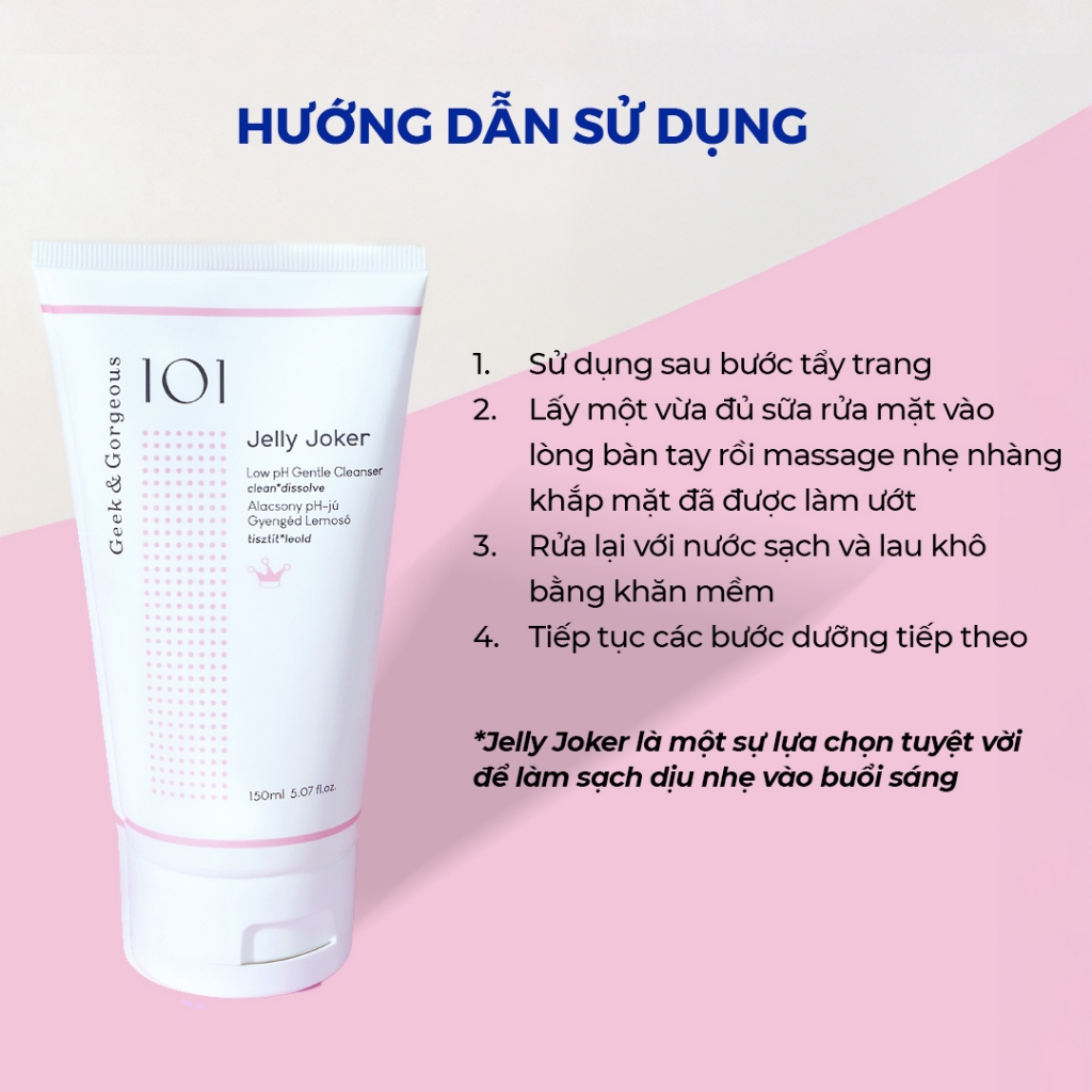 Sữa Rửa Mặt Dạng Thạch Dịu Nhẹ Geek&Gorgeous Jelly Joker Low pH Gentle Cleanser 150ml | BigBuy360 - bigbuy360.vn
