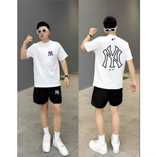 Set Bộ Áo Thun Quần Short MLB Form Rộng Vải Áo Cotton 2c, Quần Chân Cua Dày Dặn