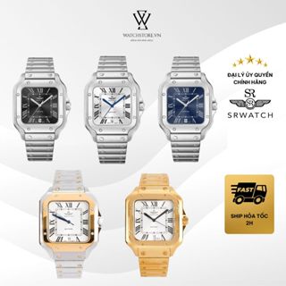 Đồng Hồ Nam Mặt Vuông Dây Kim Loại SRWatch SG7008 Chống Nước Máy Pin/ Quartz Kính Sapphire Size Mặt 34mm Chính Hãng