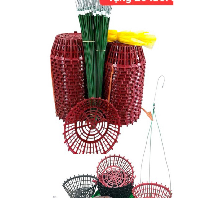 combo 20 chậu nan phụ F24 -20 moc 70-20 lưới lót chậu