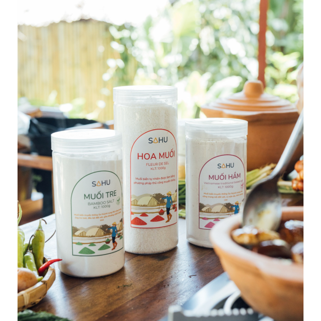 Hoa muối Sahu Fleur de sel, Muối hầm Muối tre Muối hột Muối tiêu Muối ruốc Muối ngâm chân