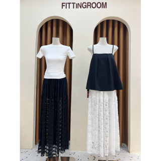 Chân váy ren dáng xoè 2 tầng, dài 94cm, form xoè rộng, ren nhập xịn.