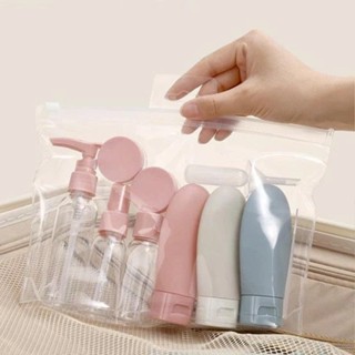 Bộ chiết mỹ phẩm 11 món du lịch, set triết sữa tắm dầu gội mini Hàn Quốc tiện lợi túi zip