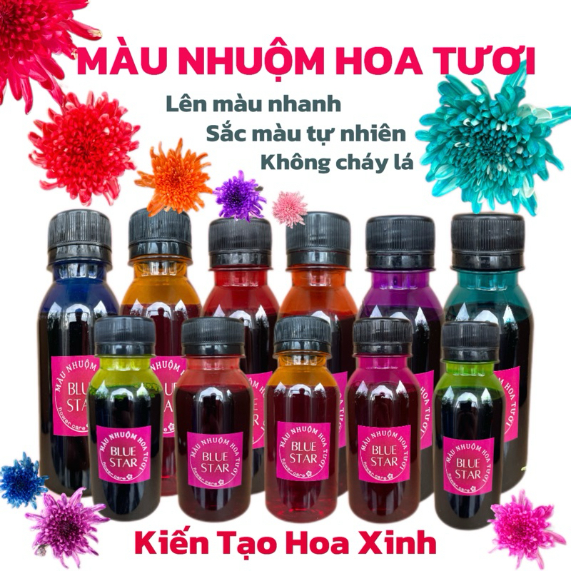 [ Hỏa tốc HCM ] Màu nhuộm hoa tươi Blue Star , nhuộm hoa tươi lên màu nhanh , không cháy lá , màu sắc tươi sáng tự nhiên