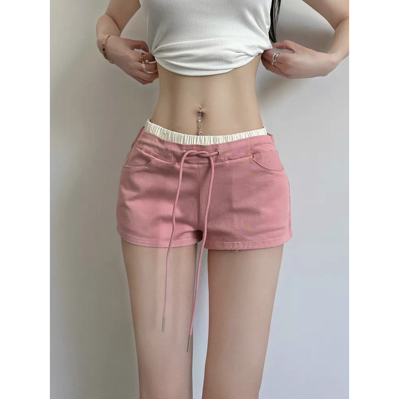[ByCapy] Quần Short Kaki Pastel Cạp Trễ  Phối Cạp Trắng Siêu Xinh Khoá Sườn Kèm Dây Rút Đi Chơi Đi Tập | BigBuy360 - bigbuy360.vn
