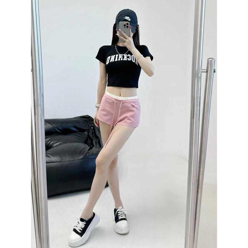 [ByCapy] Quần Short Kaki Pastel Cạp Trễ  Phối Cạp Trắng Siêu Xinh Khoá Sườn Kèm Dây Rút Đi Chơi Đi Tập | BigBuy360 - bigbuy360.vn