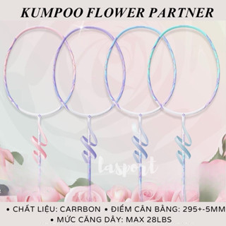 Vợt cầu lông Kumpoo Flower Partner PRO vợt cầu lông Kumpoo sợi carbon 4U căng sẵn 11kg tặng kèm túi đựng và quấn cán 