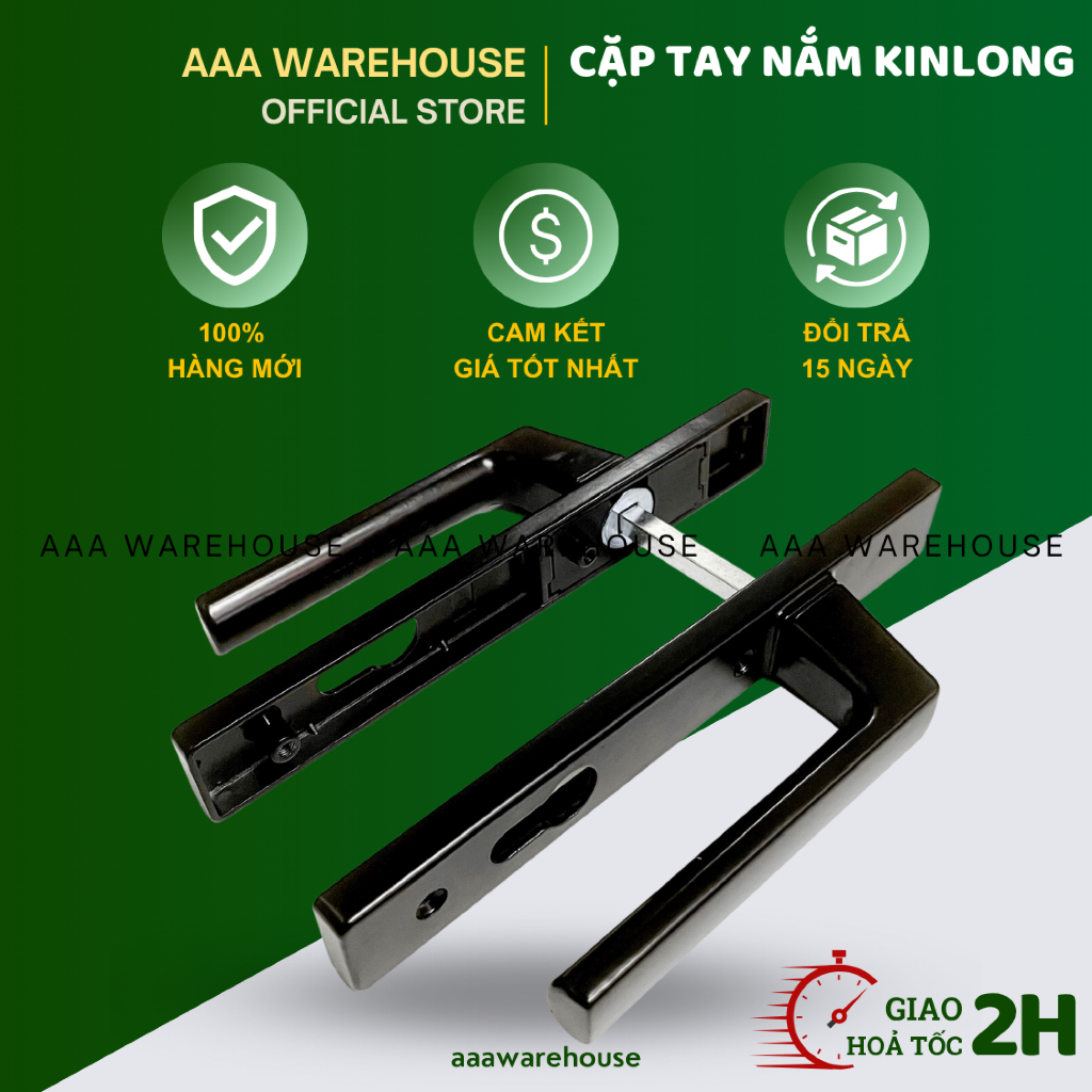 [Giá xưởng] CẶP TAY NẮM KHOÁ KINLONG CỬA NHÔM XINGFA (Đen/ Trắng/ Xám), Bộ tay nắm khoá kinlong