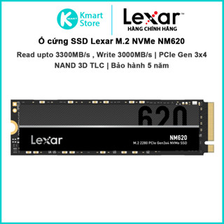 Ổ Cứng SSD Lexar NM620 M.2 2280 NVMe 256GB / 512GB / 1TB | Chuẩn PCIe Gen3x4 | Bảo hành 5 năm