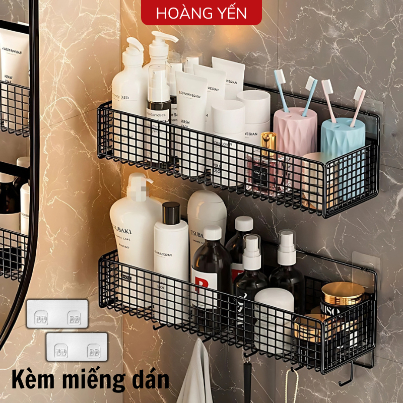 Kệ Đựng Đồ Nhà Tắm Dán Tường, Kệ Treo Đồ Đa Năng Hình Chữ Nhật Cao Cấp Không Rỉ Siêu Chắc Kèm Miếng Dán Đôi | BigBuy360 - bigbuy360.vn