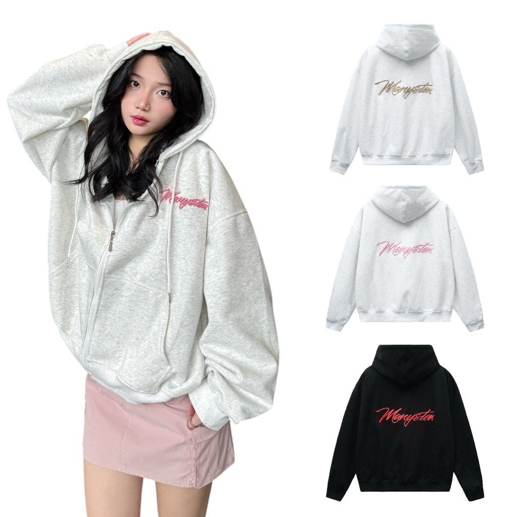 Áo Khoác Thêu Nổi 3D MANYSTEN Vải Nỉ Không Xù Form BOXY Nam Nữ - 22Nastore