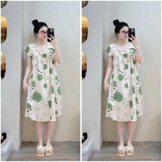  Váy bầu - Lanh Cổ Vuông Cánh Tiên Cúc Ngọc Dễ Mặc - 12 Màu 