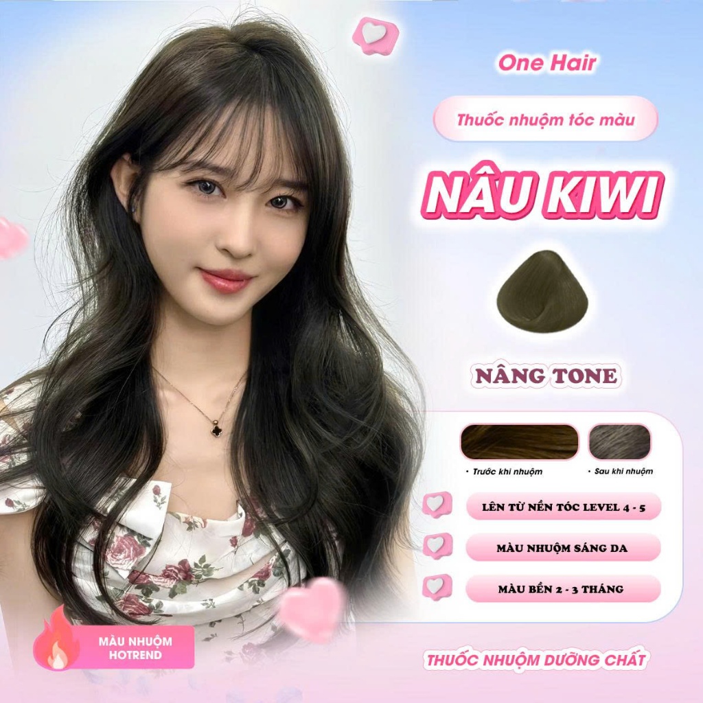 Thuốc Nhuộm Tóc Màu Nâu KIWI, Nâng Tone - ONE HAIR