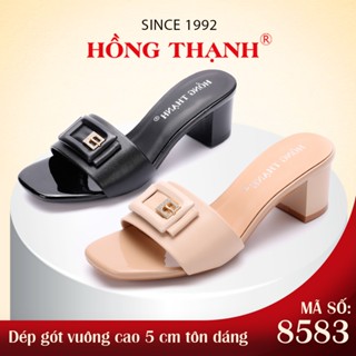 Dép Gót Cao HỒNG THẠNH Gót Vuông 5 Phân Quai Ngang Êm Chân Và Tôn Dáng - 8583