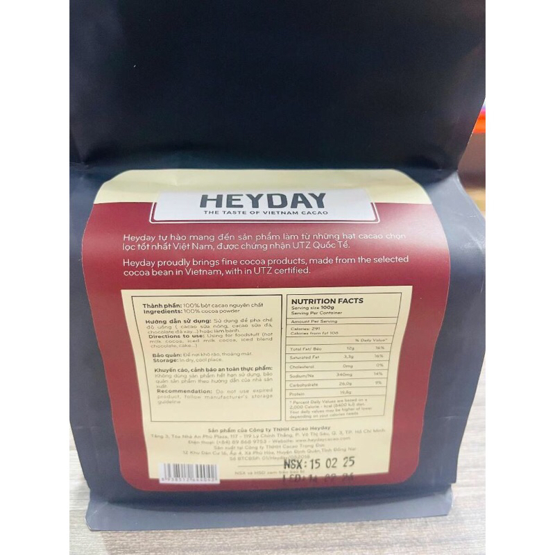 Bột Cacao Heyday Cacao Nguyên Chất - Dòng Balance thượng hạng | BigBuy360 - bigbuy360.vn