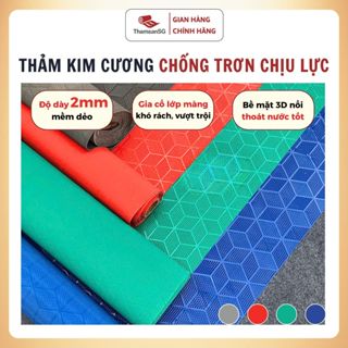 Thảm Nhựa Trải Sàn Kim Cương PVC 2mm Miếng Nhựa Chống Trơn Trượt Chịu Lực Tốt Độ Bền Cao Lót Sàn Xe Khách Ôtô Dễ Vệ Sinh