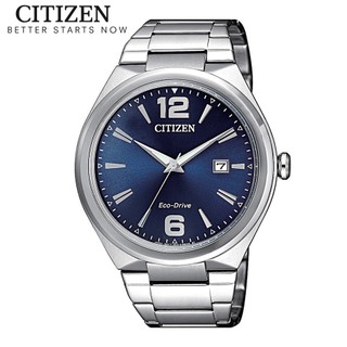 Đồng hồ nam citizen eco-drive dây thép không gỉ aw1370-51m - mặt xanh