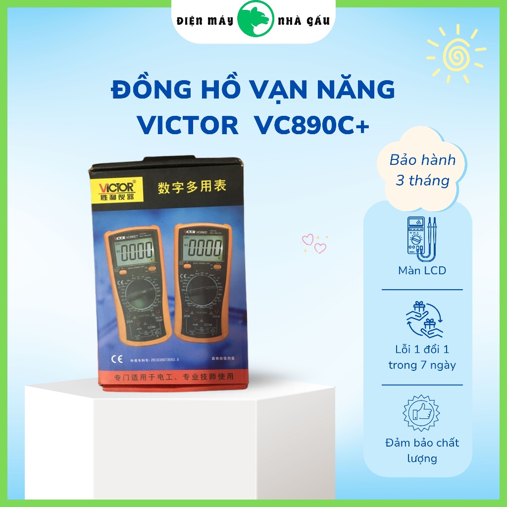 Đồng hồ vạn năng Victor  VC890C+ màn LCD tặng kèm pin